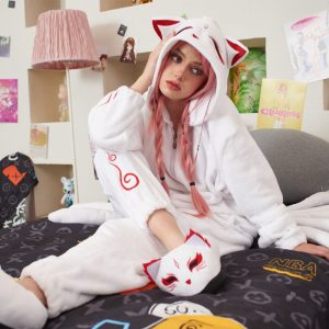 Nine-tailed Fox Plush Pajamas With Slippers Hooded Winter Sleepwear - Modakawa Modakawa