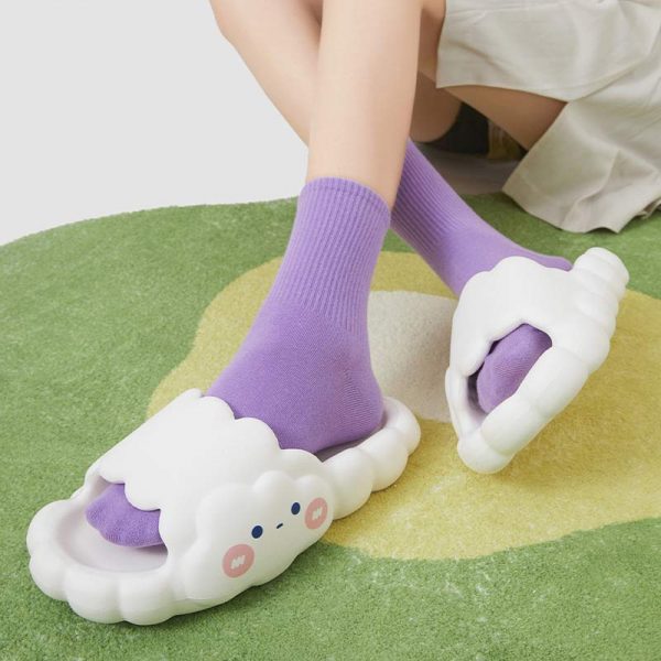 Cute Clouds Paw Print Casual Slippers - Modakawa Modakawa