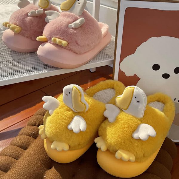 Lovely Cartoon Duck Plush Slippers - Modakawa Modakawa