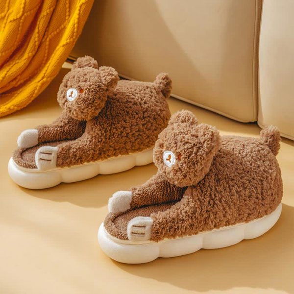 Cute Cartoon Bunny Bear Plush Slippers - Modakawa Modakawa