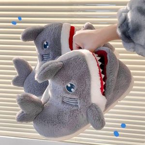 Cute Cartoon Shark Plush Slippers - Modakawa Modakawa