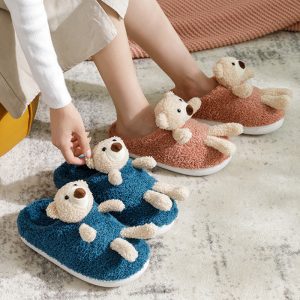 Lovely Doll Bear Star Plush Slippers - Modakawa Modakawa