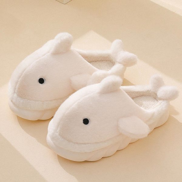 Girlfriend Boyfriend Cartoon Whale Plush Slippers - Modakawa modakawa