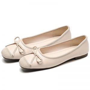 Sqaure Toe Bowknot Mary Janes Flats Shoes - Modakawa modakawa