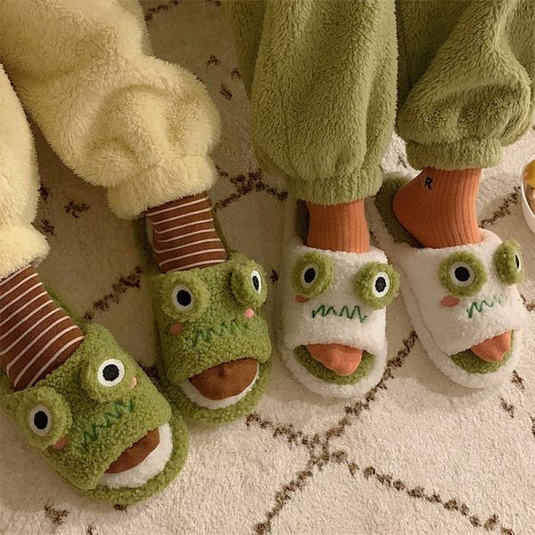 Cute Frog Plush Slippers - Modakawa Modakawa