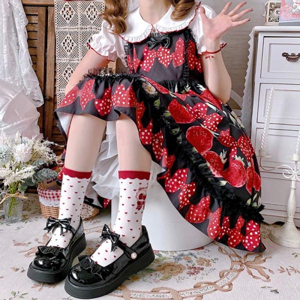 Pure Color Bow Knot Lolita Mary Janes Shoes - Modakawa modakawa