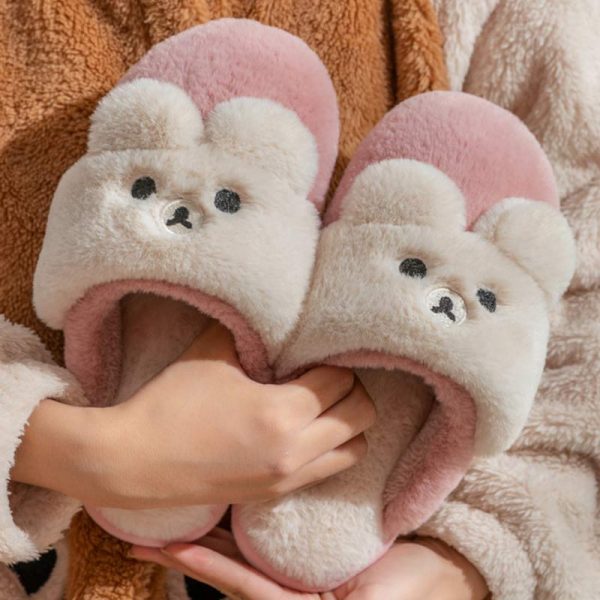 Lovely Bear Plush Slippers - Modakawa Modakawa