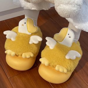 Lovely Cartoon Duck Plush Slippers - Modakawa Modakawa