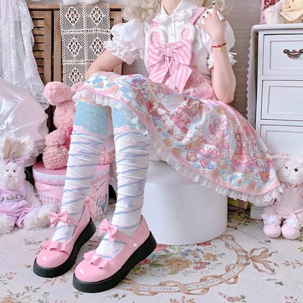 Pure Color Bow Knot Lolita Mary Janes Shoes - Modakawa modakawa