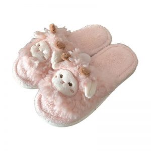 Lovely Cartoon Sheep Plush Slippers - Modakawa Modakawa