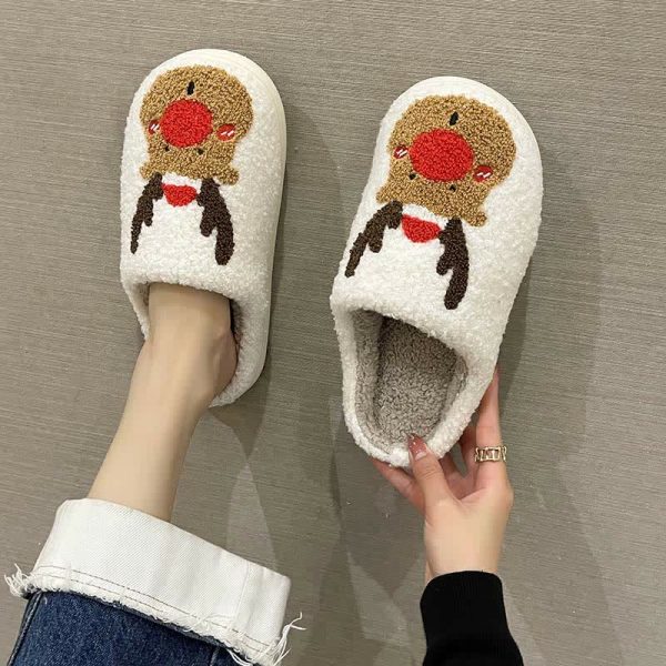 Lovely Christmas Reindeer Plush Slippers - Modakawa Modakawa