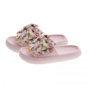 Floral Print Bow Knot Casual Slippers - Modakawa Modakawa