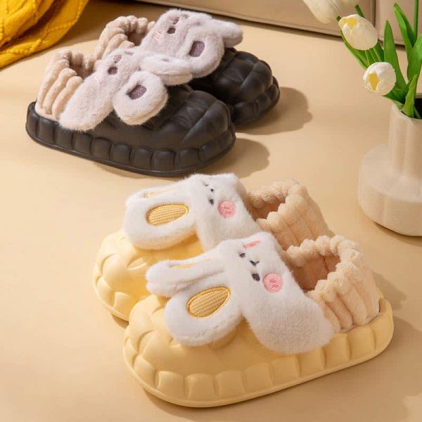 Lovely Cartoon Bunny Detachable Plush Slippers - Modakawa Modakawa