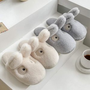 Lovely Bunny Ears Plush Slippers - Modakawa Modakawa