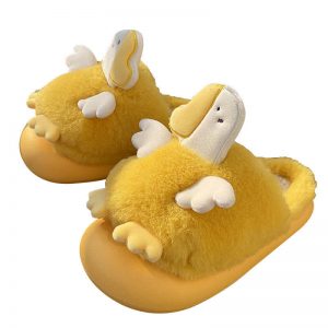 Lovely Cartoon Duck Plush Slippers - Modakawa Modakawa