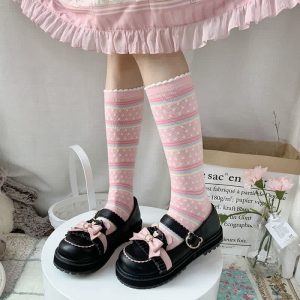 Bow Knot Button Bear Platform Lolita Shoes - Modakawa modakawa