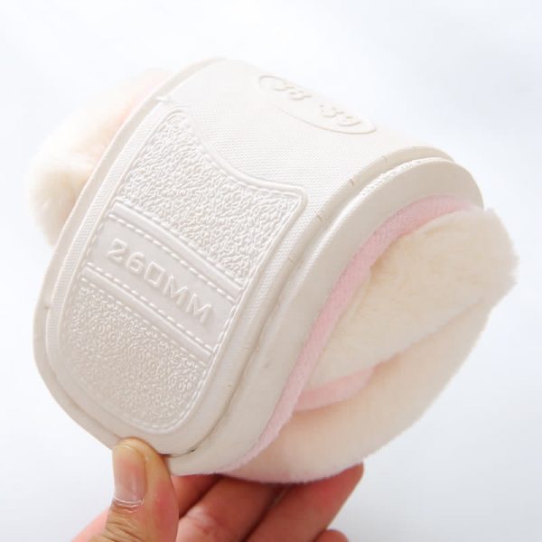 Love Heart Pattern Plush Slippers - Modakawa modakawa