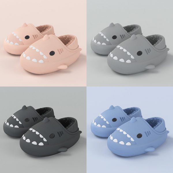 Cartoon Shark Casual Plush Slippers - Modakawa Modakawa