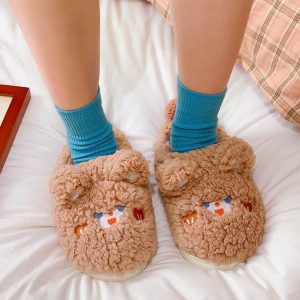 Lovely Cartoon Animals Plush Slippers - Modakawa Modakawa