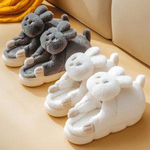 Cute Cartoon Bunny Bear Plush Slippers - Modakawa Modakawa