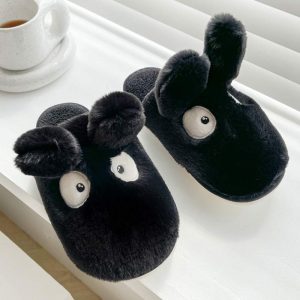 Lovely Bunny Ears Plush Slippers - Modakawa Modakawa